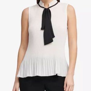 NEW DKNY Women Chiffon Top with Bow Tie